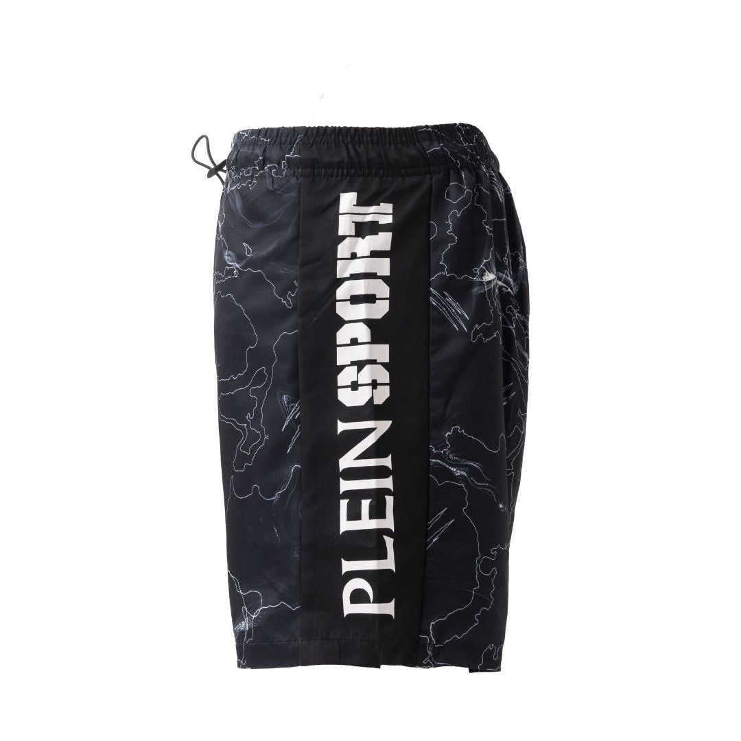 PLEIN SPORT Logo Print Drawstring Swim Shorts Men PS25032-BLK