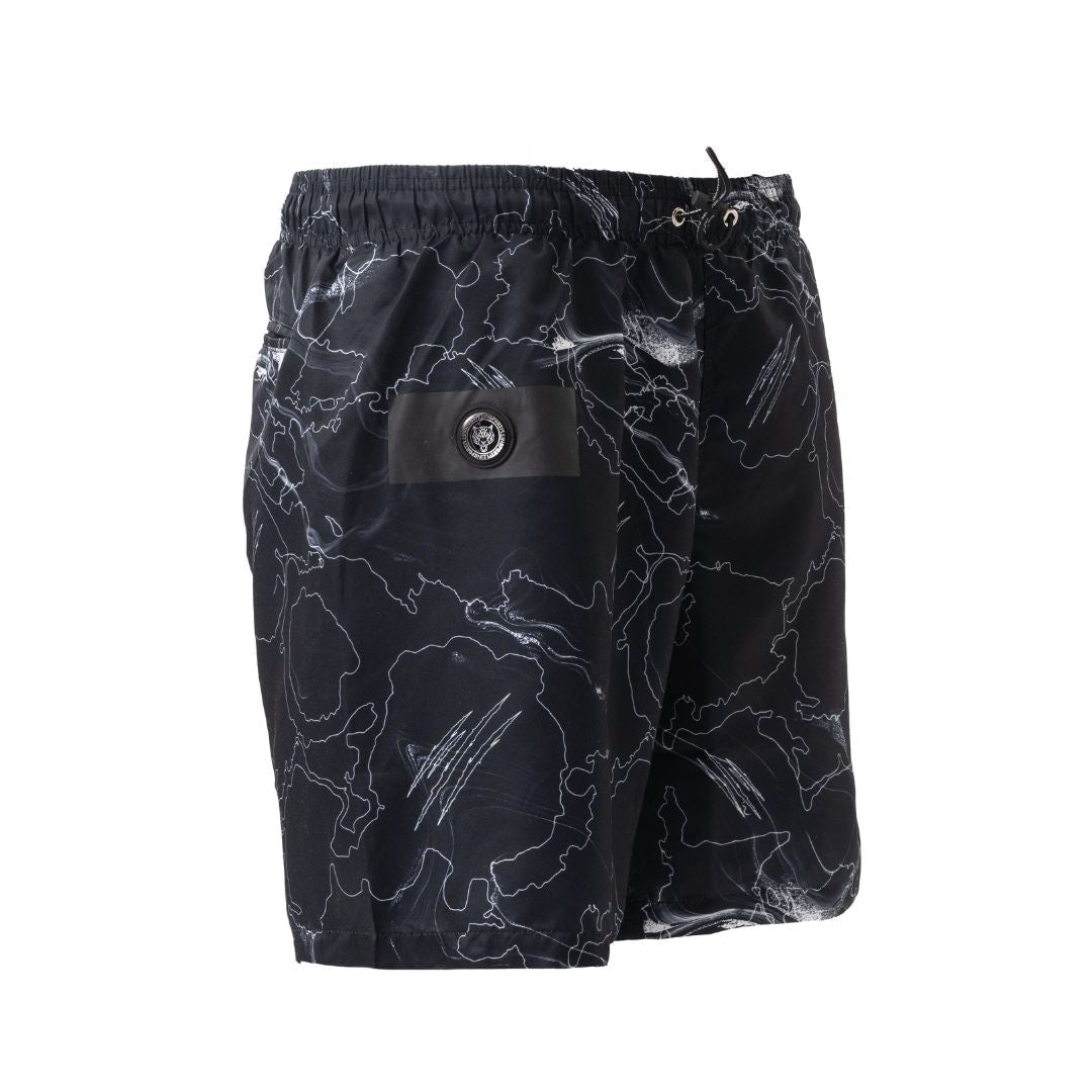 PLEIN SPORT Logo Print Drawstring Swim Shorts Men PS25032-BLK