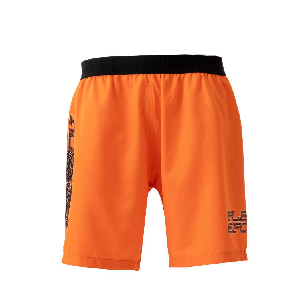 PLEIN SPORT Logo Print Drawstring Swim Shorts Men PS25039-ORG - S / Orange