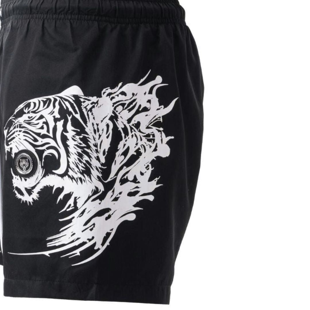 PLEIN SPORT Logo Print Drawstring Swim Shorts Men PS25043-BLK