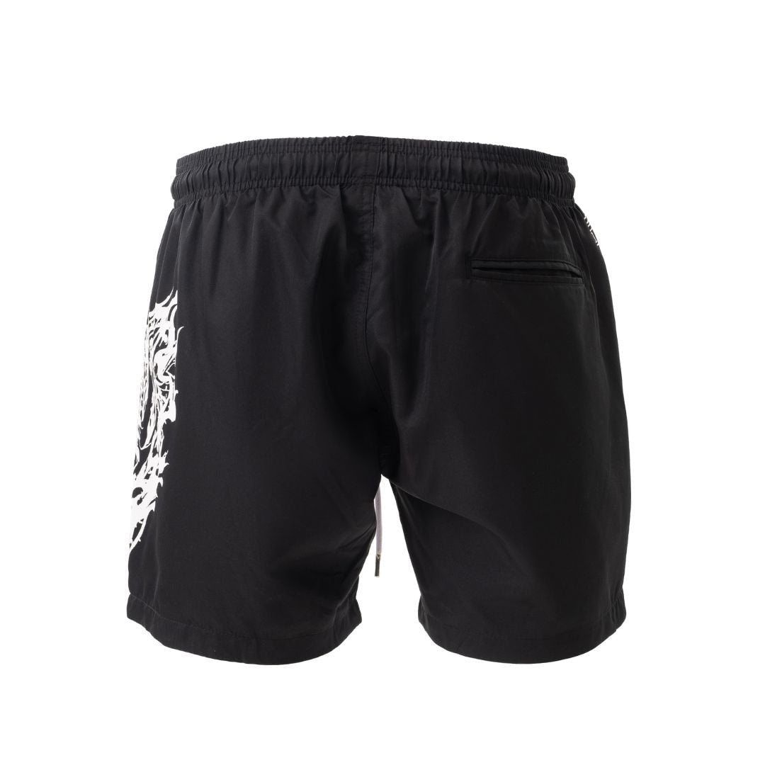 PLEIN SPORT Logo Print Drawstring Swim Shorts Men PS25043-BLK