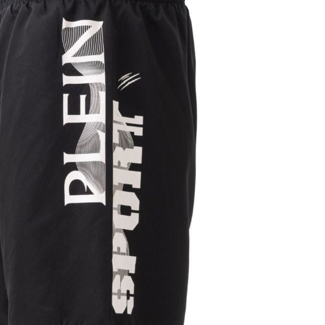 PLEIN SPORT Logo Print Drawstring Swim Shorts Men PS25048-BLK