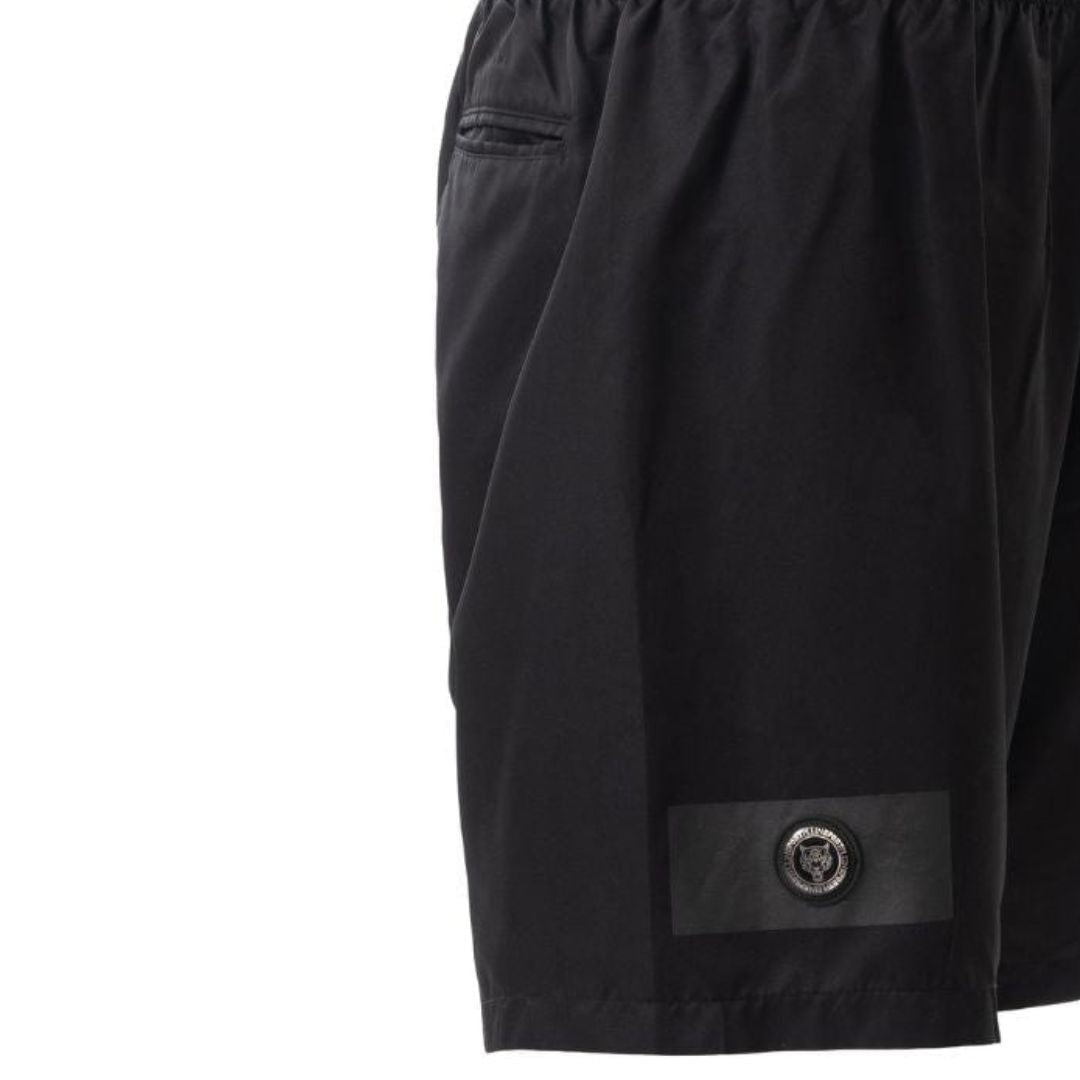 PLEIN SPORT Logo Print Drawstring Swim Shorts Men PS25048-BLK