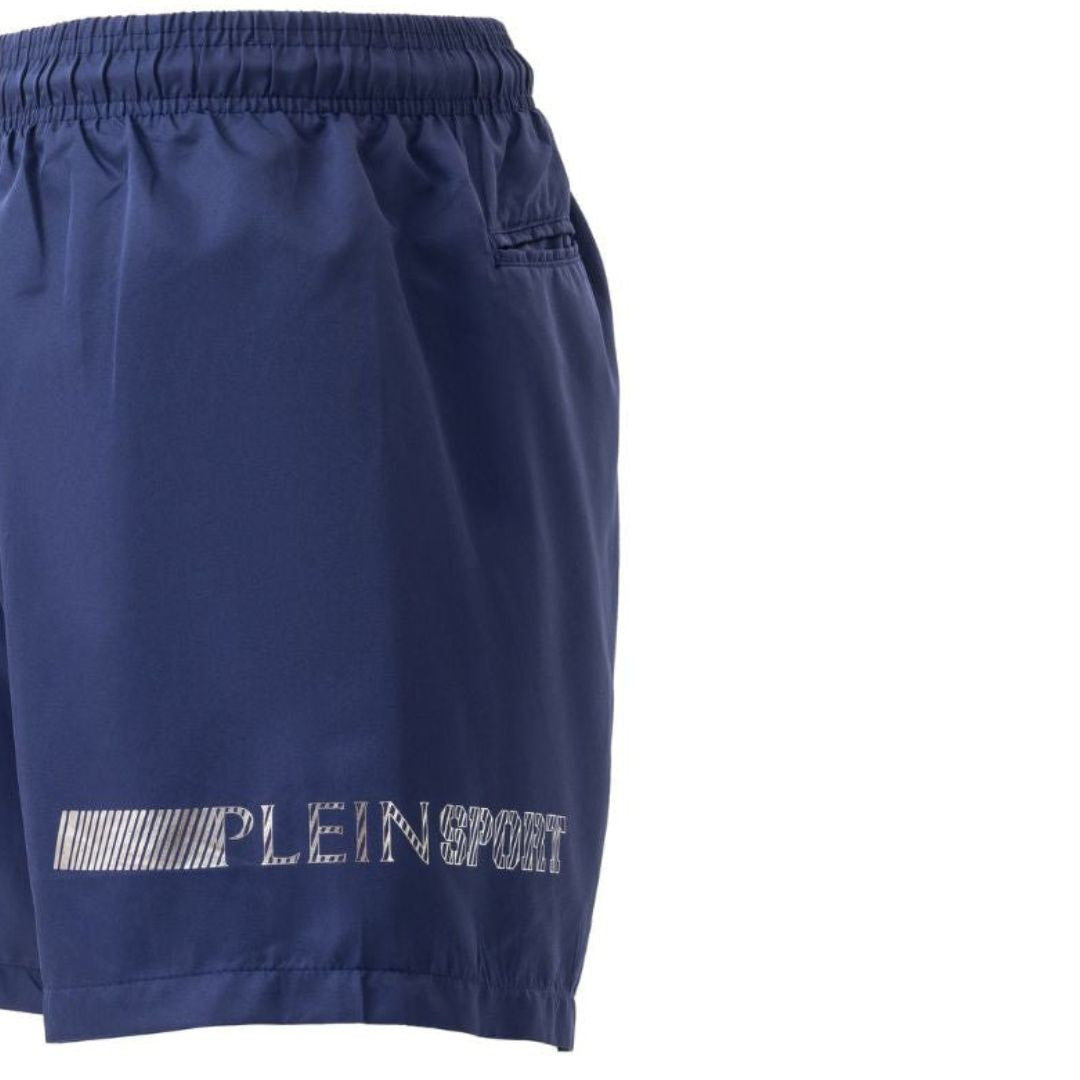 PLEIN SPORT Logo Print Drawstring Swim Shorts Men PS25050-NVY
