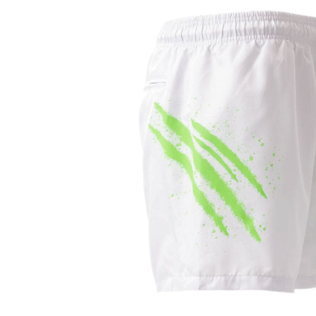 PLEIN SPORT Logo Print Drawstring Swim Shorts Men PS25052-WHT