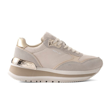 REPLAY Penny Mesh Sneakers Women GWSA5-BEGGLD - Beige/ Silver / 37