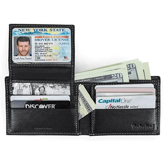 Timberland Leather RFID Blocking Passcase Security Wallet - Black - Accessories