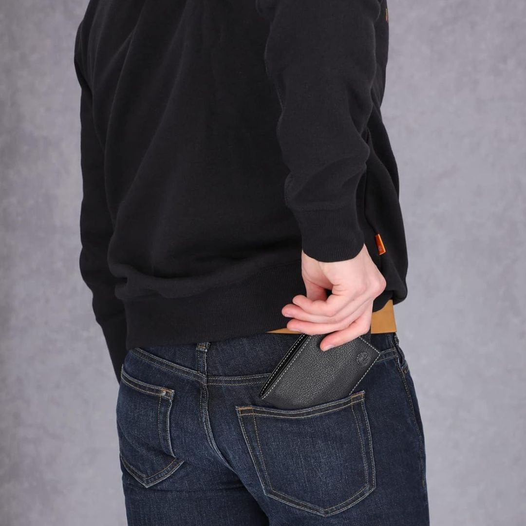 Timberland Leather RFID Blocking Passcase Security Wallet - BLK - Black