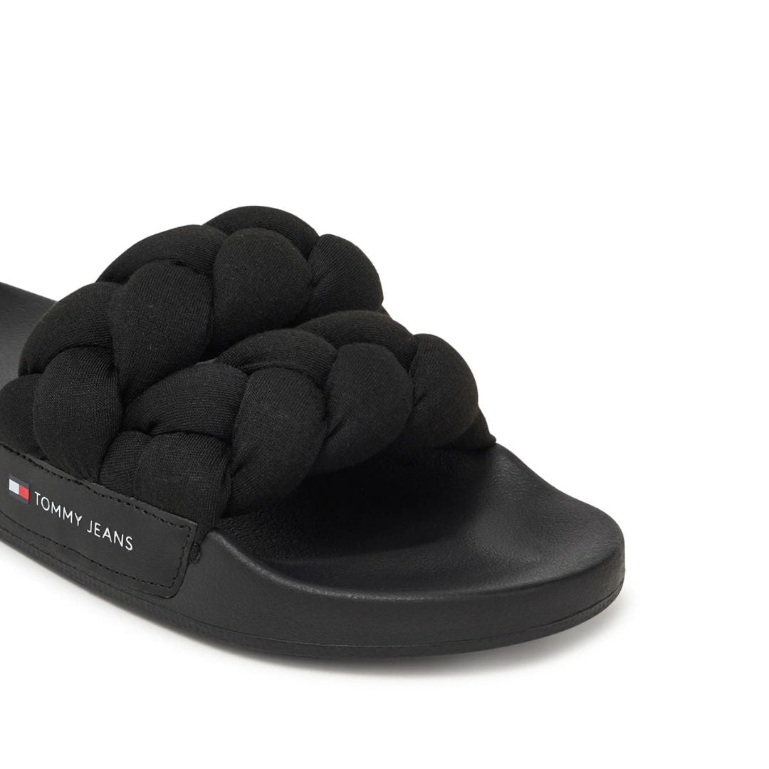 Tommy Hilfiger Braided Strap Slides EN0EN02764 BLK