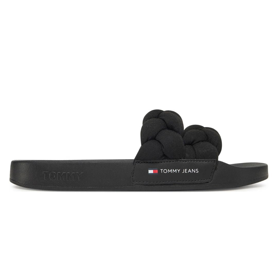 Tommy Hilfiger Braided Strap Slides EN0EN02764 BLK