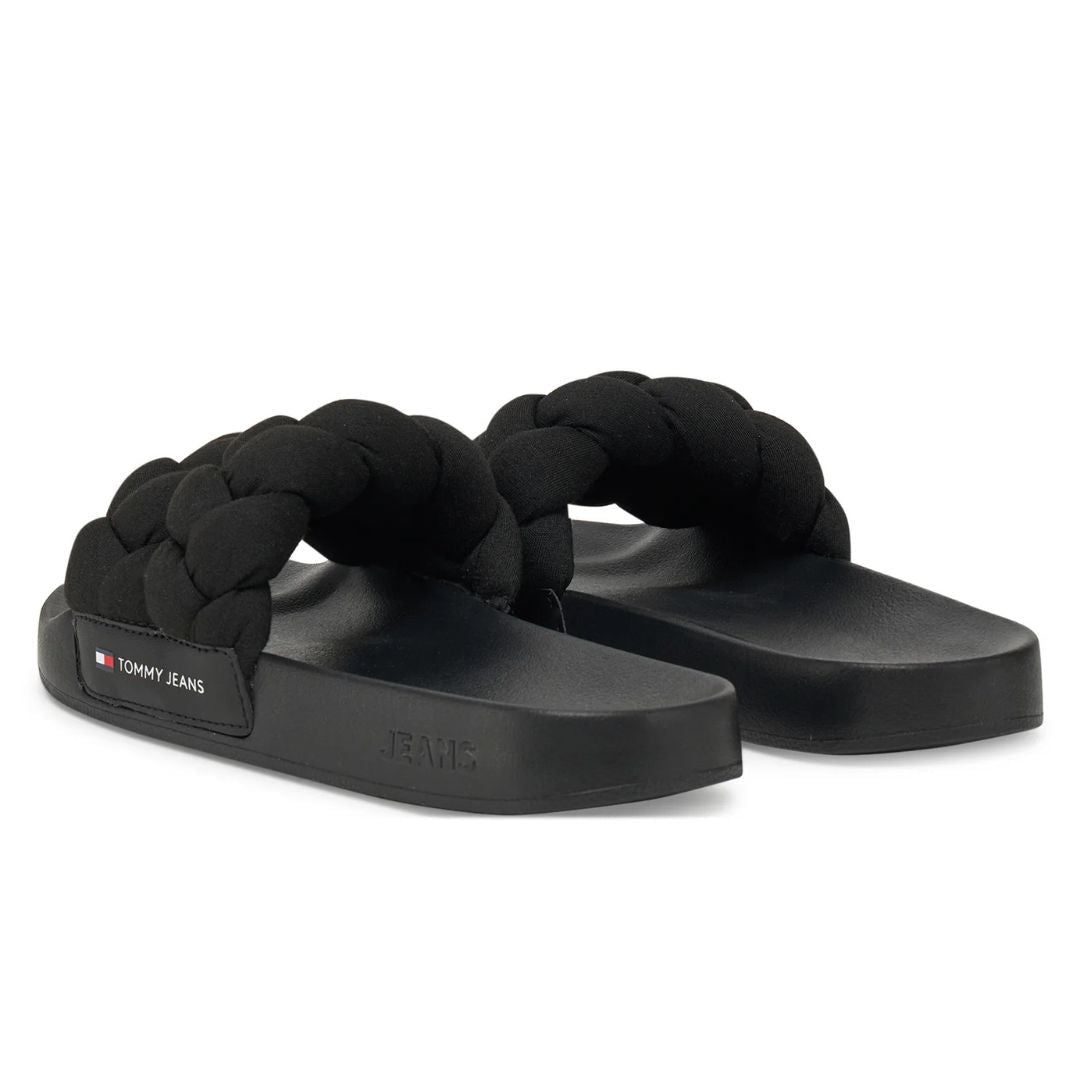Tommy Hilfiger Braided Strap Slides EN0EN02764 BLK