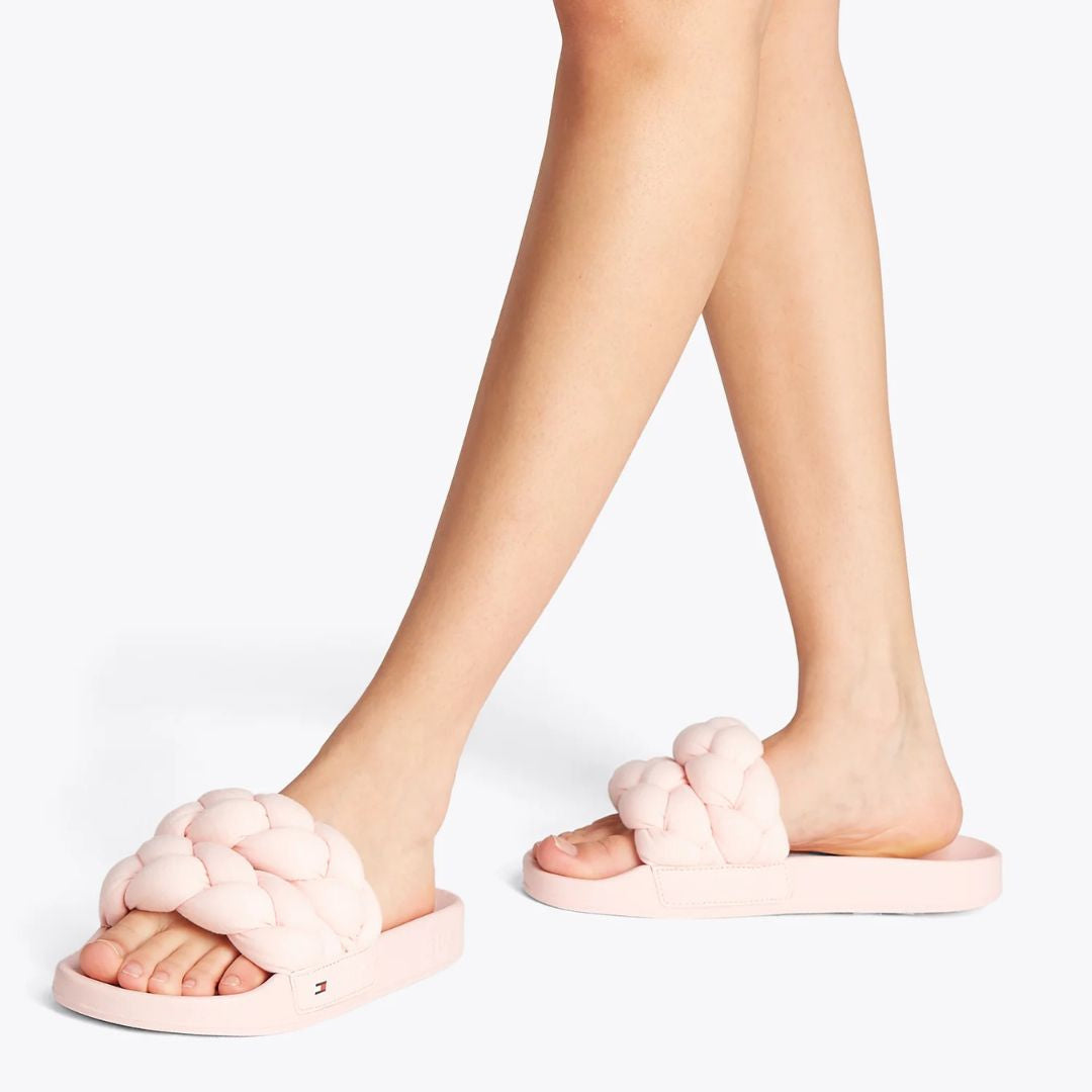 Tommy Hilfiger Braided Strap Slides EN0EN02764 PNK