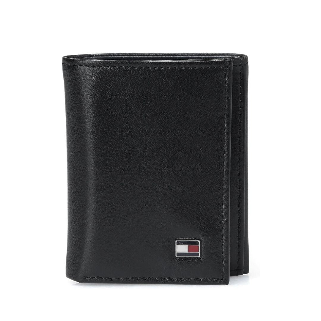 Tommy Hilfiger Cambridge Trifold Leather Wallet - Black