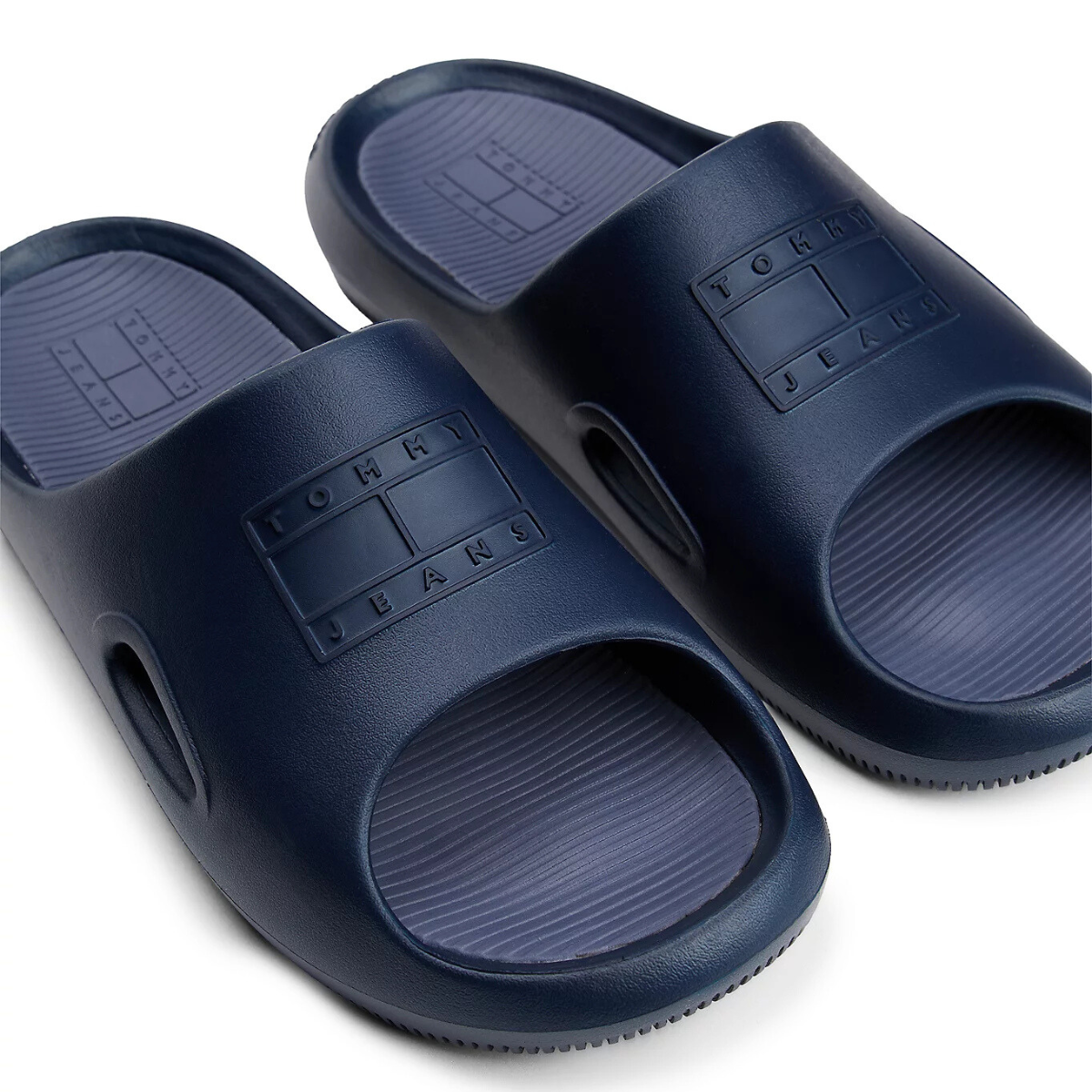 Tommy Hilfiger Cutout Embossed Pool Slides NVY