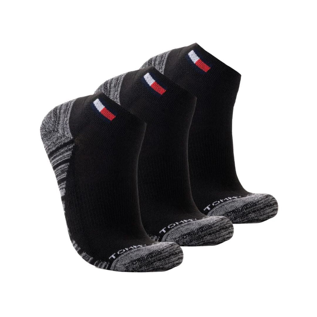 Tommy Hilfiger Flag Logo 3-Pack Socks - BLKGRY - 3 Pairs / Black/ Gray / OS
