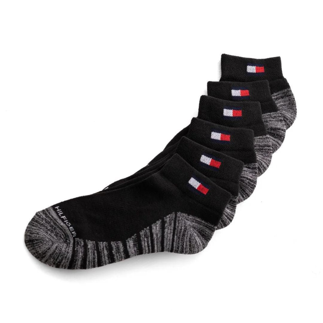 Tommy Hilfiger Flag Logo 3-Pack Socks - BLKGRY - 3 Pairs / Black/ Gray / OS