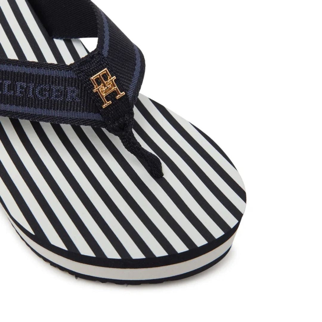 Tommy Hilfiger Flip Flops TH Stripes Wedge Beach Sandal FW0FW08521 NVY