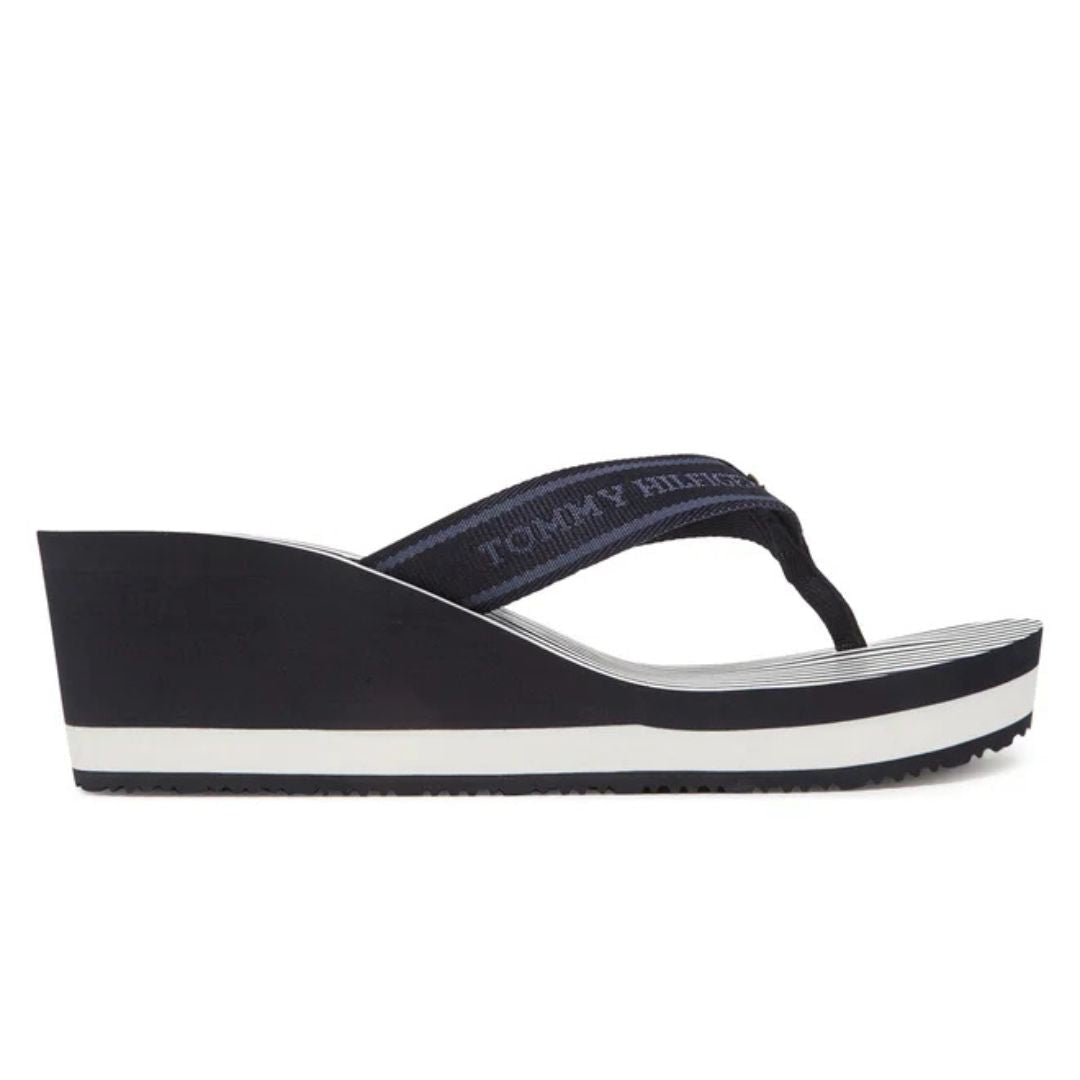 Tommy Hilfiger Flip Flops TH Stripes Wedge Beach Sandal FW0FW08521 NVY