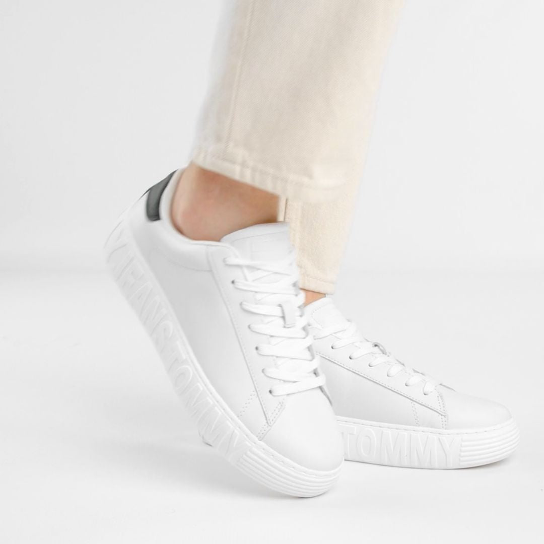 Tommy Hilfiger Jeans Sneakers Leather Outsole EM0EM01159-WHT