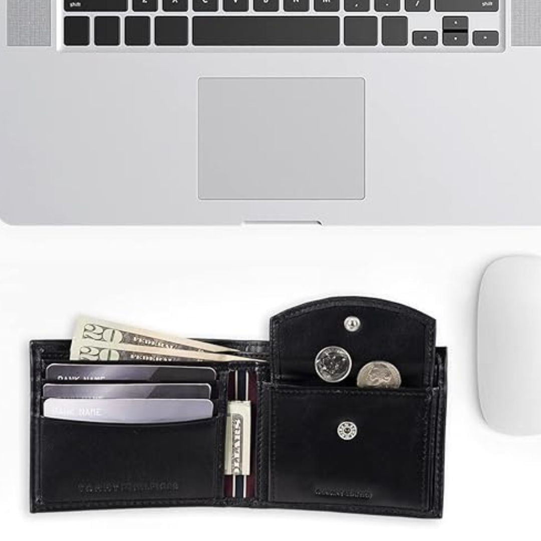 Tommy Hilfiger Leather Slim Bifold With Coin Pocket Men - BLK - Black