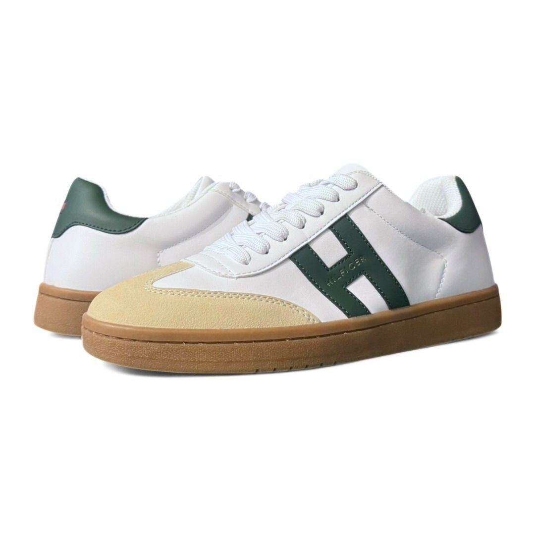 Tommy Hilfiger Lerge Sneakers Men - WHTDGRN - White/ Dark Green / 40