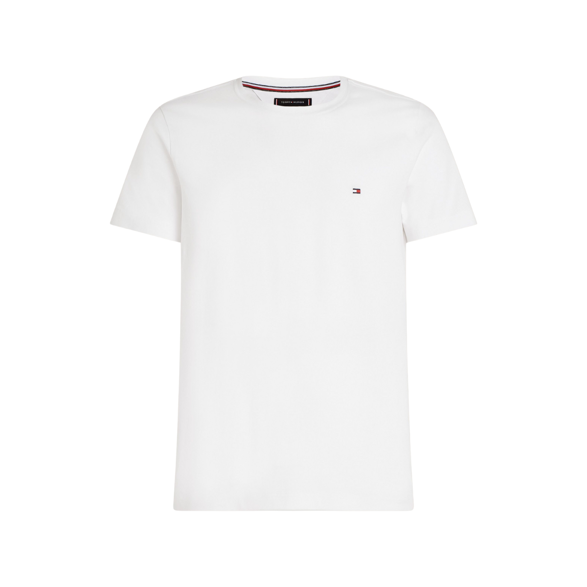 Tommy Hilfiger Logo Flag Detail Crew Neck T-Shirt - White / M