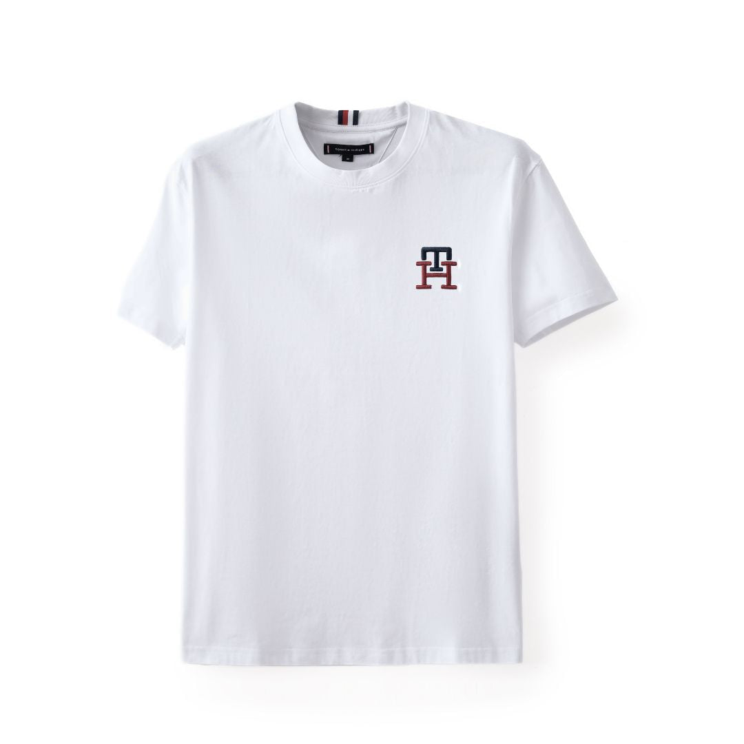 Tommy Hilfiger Monogram Logo Crew Neck Graphic T-Shirt Men - White / M