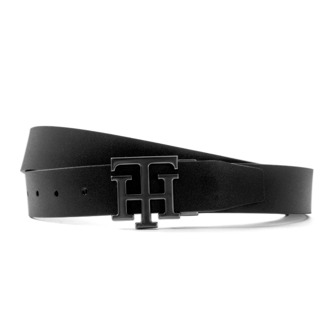 Tommy Hilfiger Monogram Logo Reversible Leather Belt – Black/Brown - Black/ Brown / OS