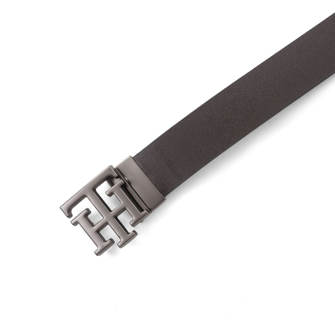 Tommy Hilfiger Monogram Logo Reversible Leather Belt – Black/Brown - Black/ Brown / OS