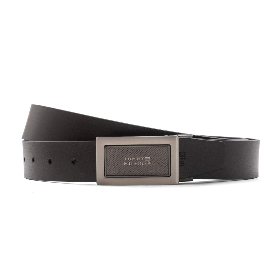 Tommy Hilfiger Reversible Leather Belt with Two Buckles – Black/Brown - C1 / OS