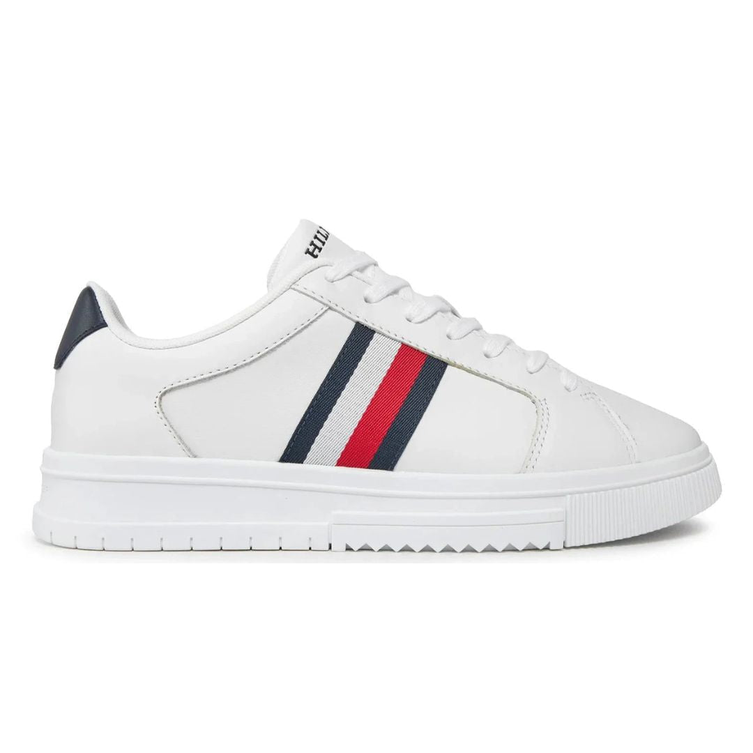 Tommy Hilfiger Supercup Lth Stripes Ess Sneakers FM0FM04895-WHT - White / 42