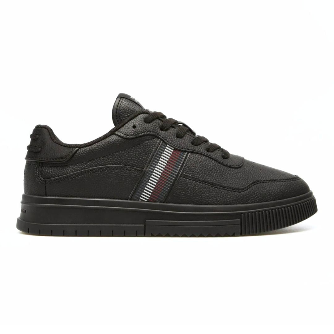 Tommy Hilfiger Supercup Stripes Tumbled LTH Sneakers Men FM0FM05300-BLK - Black / 42