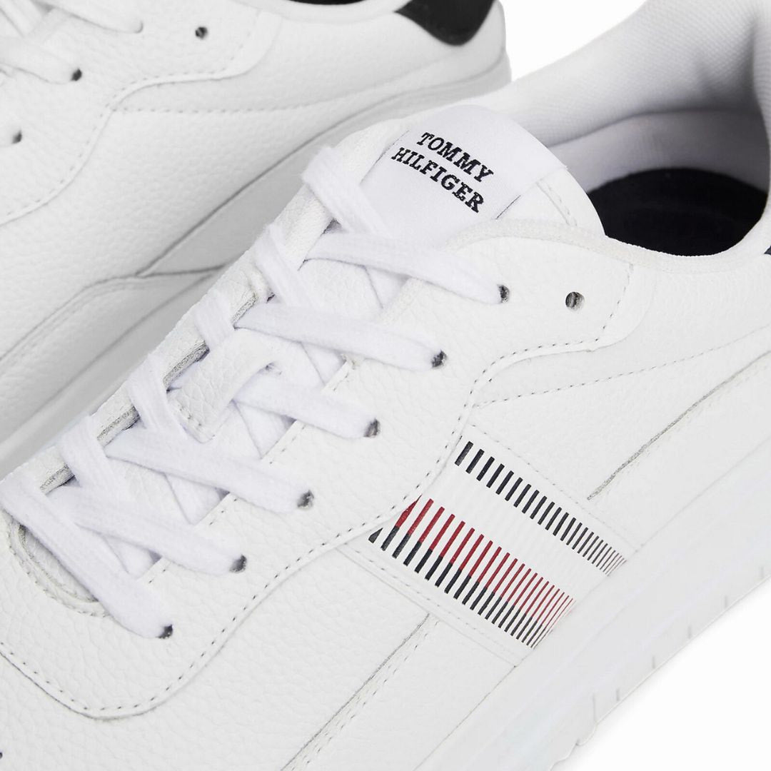 Tommy Hilfiger Supercup Stripes Tumbled LTH Sneakers Men FM0FM05300-WHT