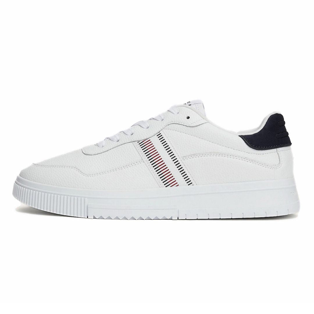 Tommy Hilfiger Supercup Stripes Tumbled LTH Sneakers Men FM0FM05300-WHT