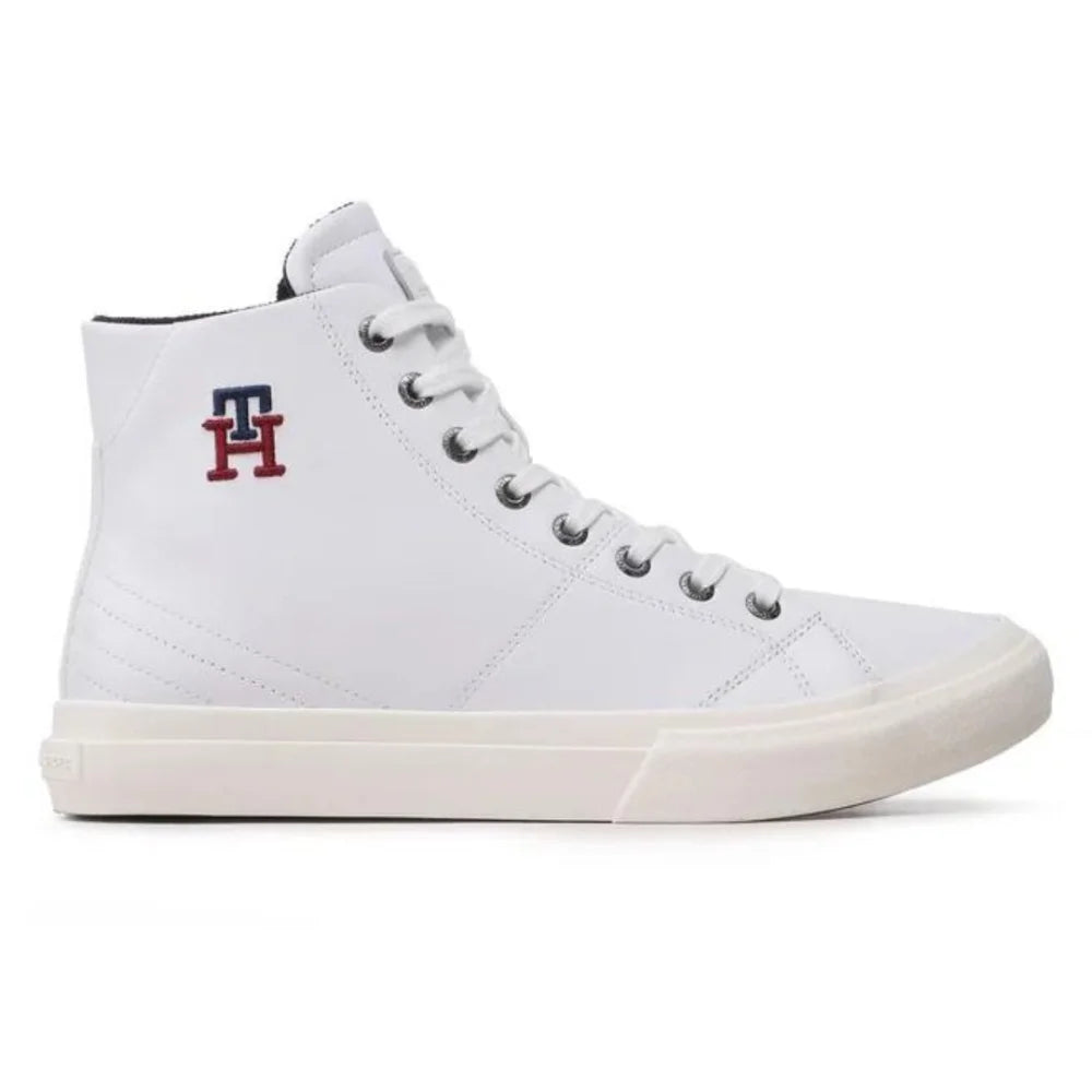Tommy Hilfiger Th Hi Vulc Street Leather Men FM0FM04739-WHT - White / 40 / D - Medium - Shoes