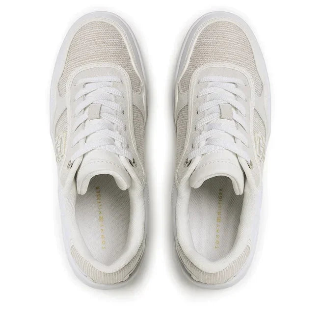 Tommy Hilfiger TH Woven Basket Sneaker Women FW0FW07289 - WHT - Shoes