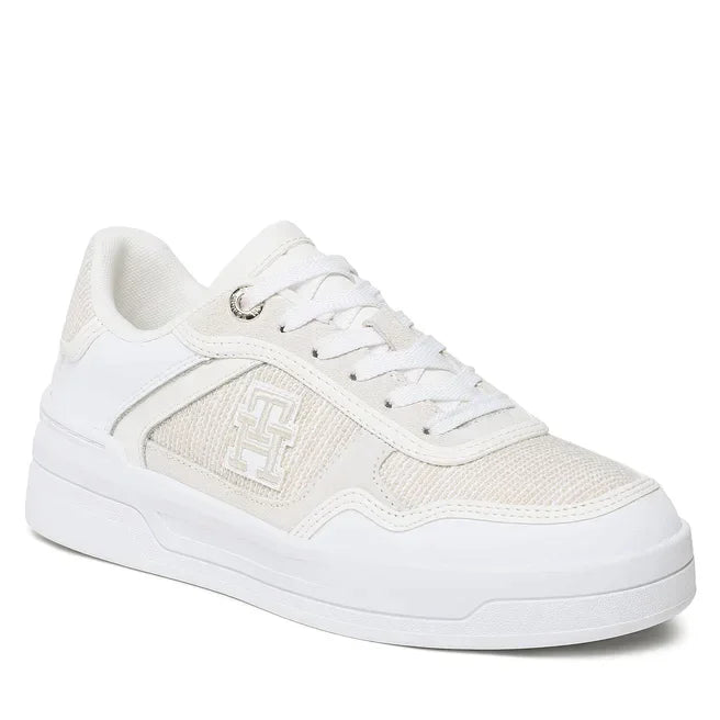 Tommy Hilfiger TH Woven Basket Sneaker Women FW0FW07289 - WHT - Shoes