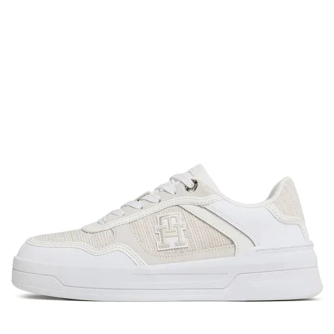 Tommy Hilfiger TH Woven Basket Sneaker Women FW0FW07289 - WHT - Shoes