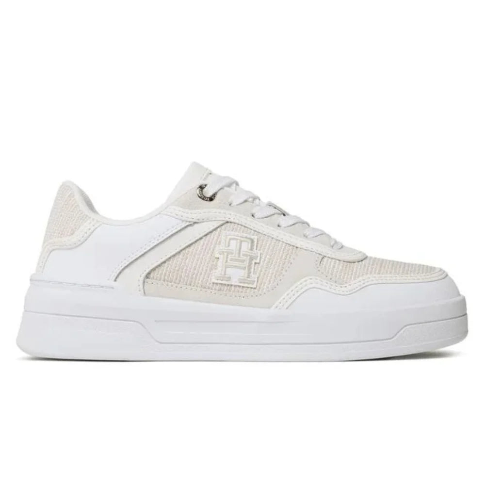 Tommy Hilfiger TH Woven Basket Sneaker Women FW0FW07289 - WHT - White / 36 Shoes