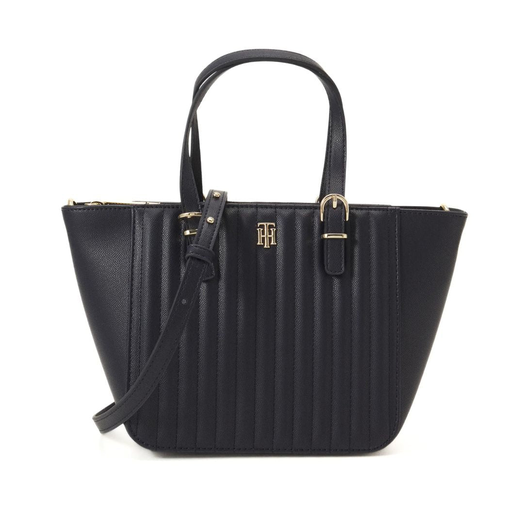 Tommy Hilfiger Timeless Small Tote Quilted Bag - BLK - Black