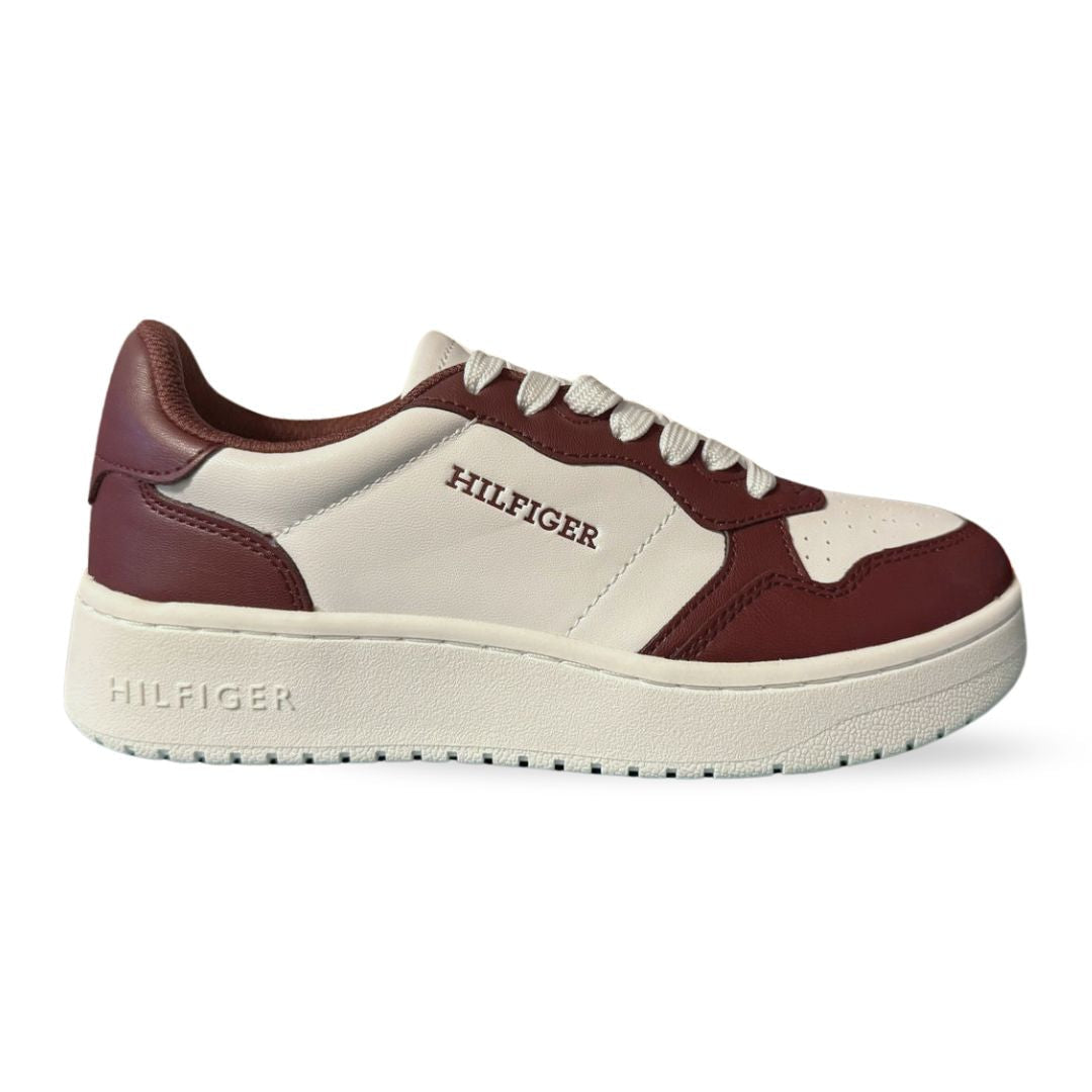 Tommy Hilfiger Tizzi Sneakers Women - WHTMRN - White/ Maroon / 35.5