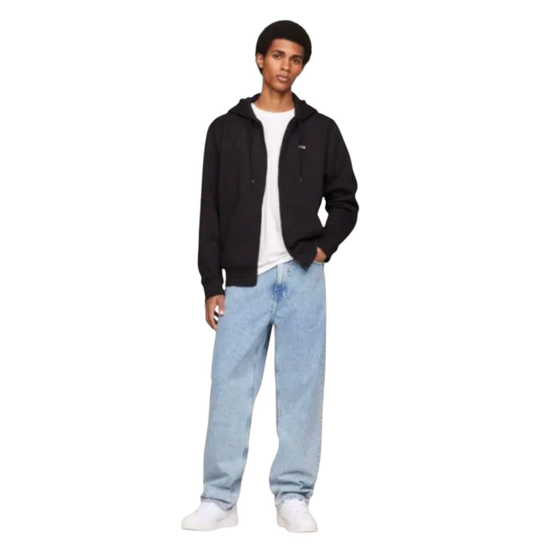 Tommy Jeans TJM Fleece Zip Thru Hoody Men DM0DM09592-BLK