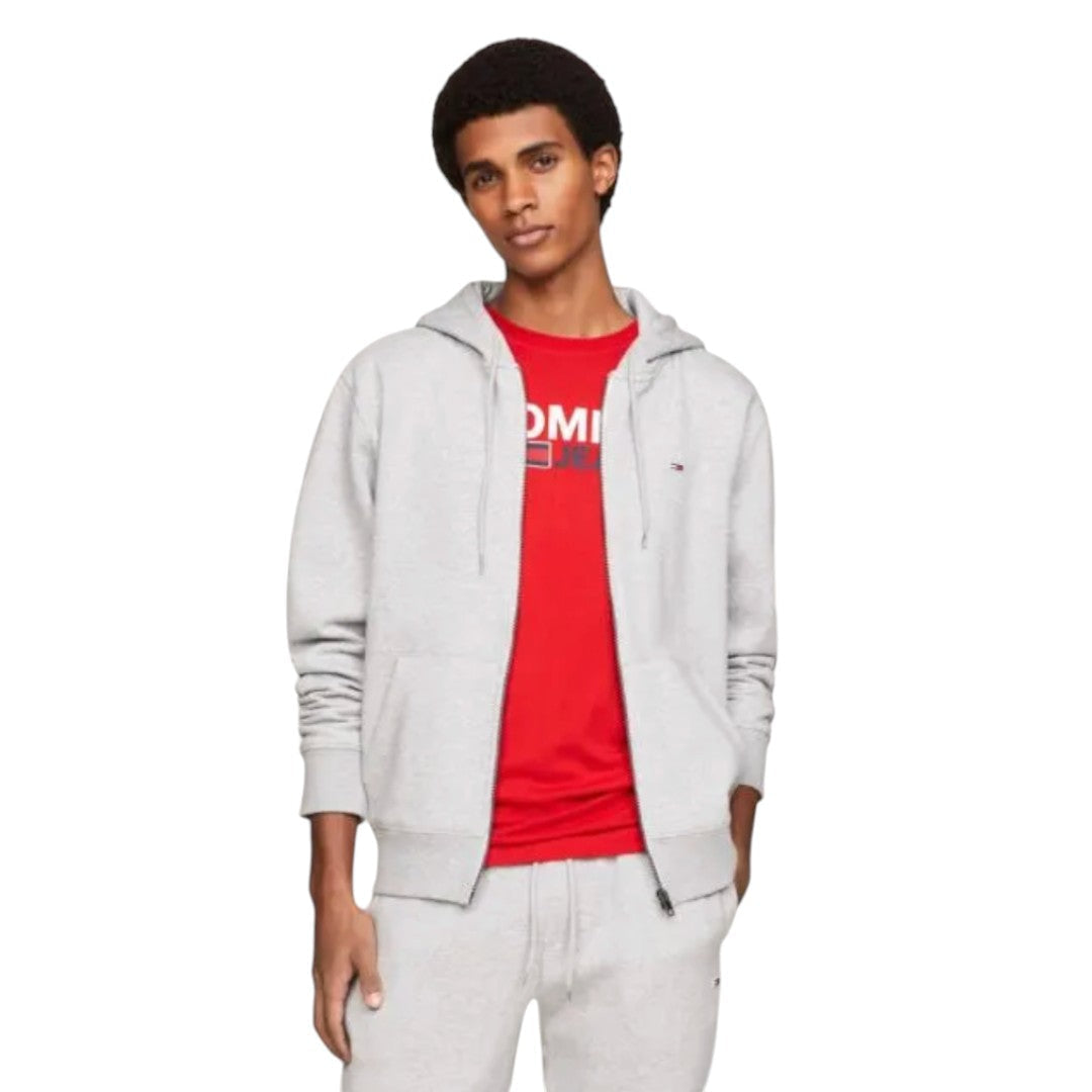 Tommy Jeans TJM Fleece Zip Thru Hoody Men DM0DM09592-GRY