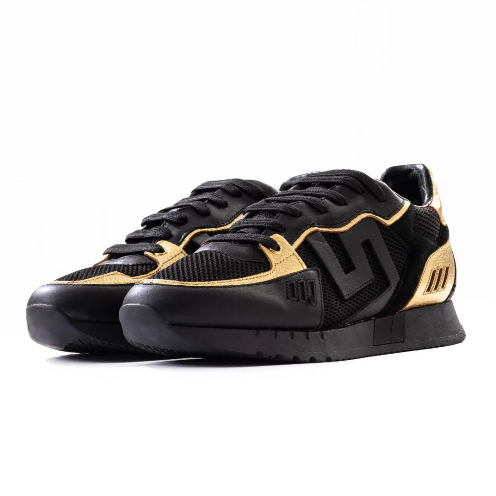 Versace Greek Key Sneakers Blkgld –