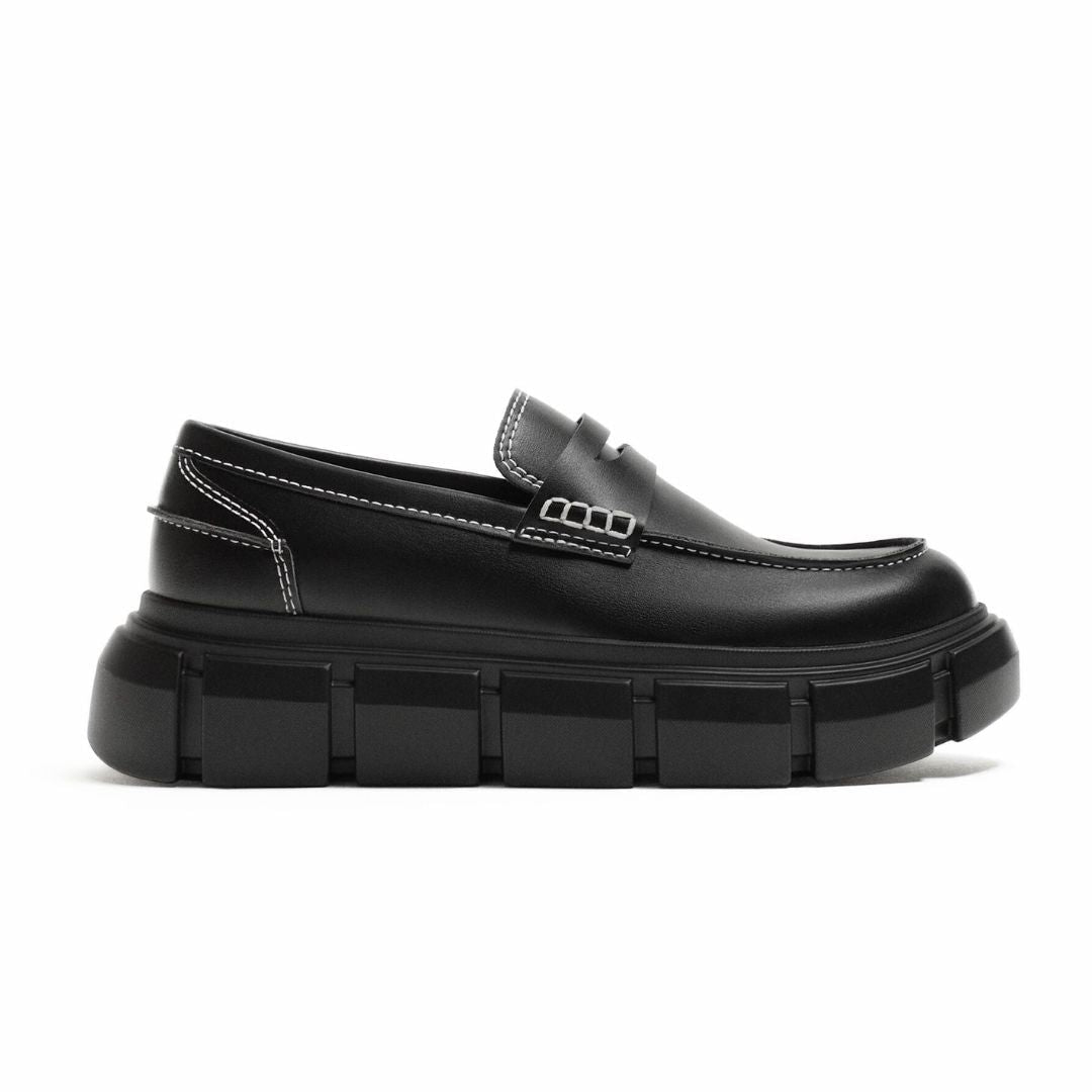 ZARA CHUNKY LOAFERS WITH TOPSTITCHING 2646-520-BLK - Black / 40