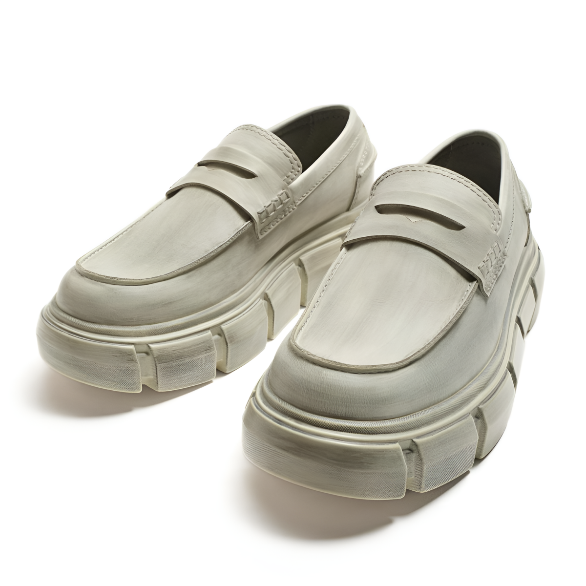 ZARA CHUNKY WORN LOAFERS 2647-520-GRY