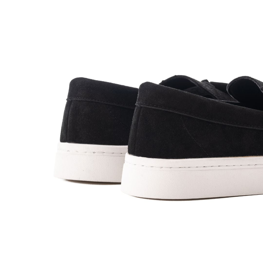 ZARA Leather Moccasin With Tassels 2206-120-BLK