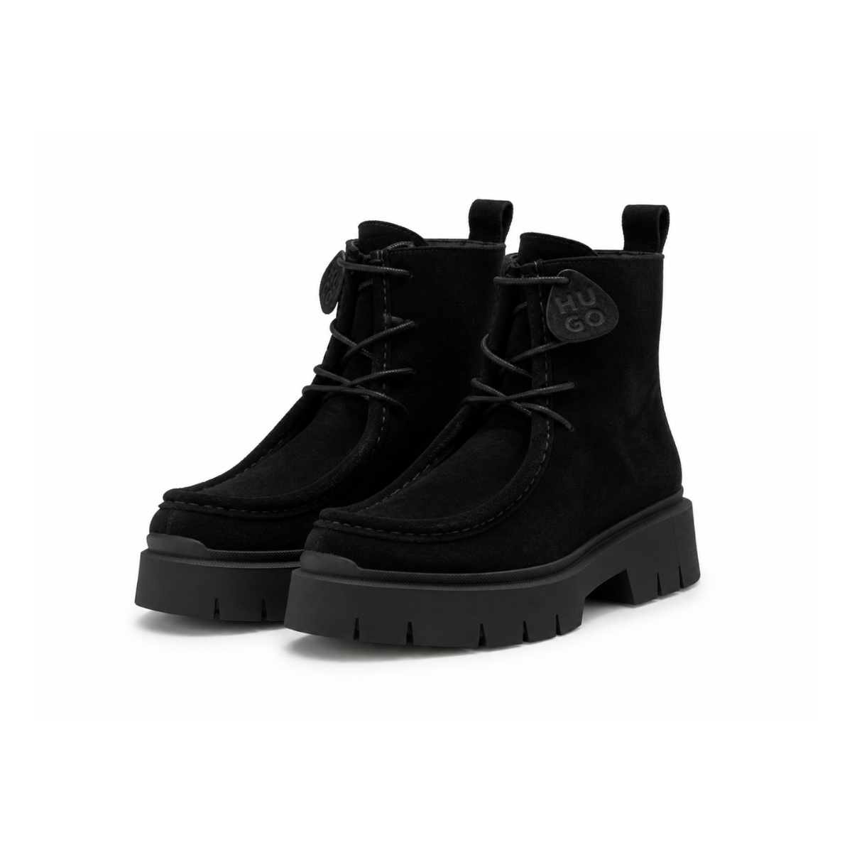 HUGO BOSS Lace-up suede boots Women 50552723 - BLK