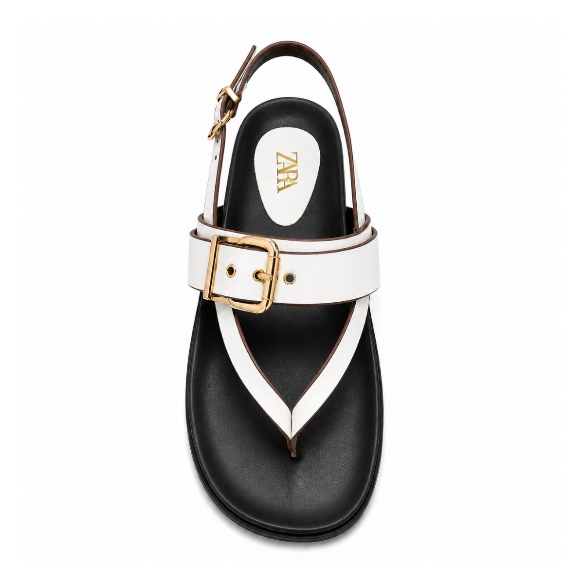 ZARA  Flat Slider with Buckles Sandals Women 1615-015 - WHT