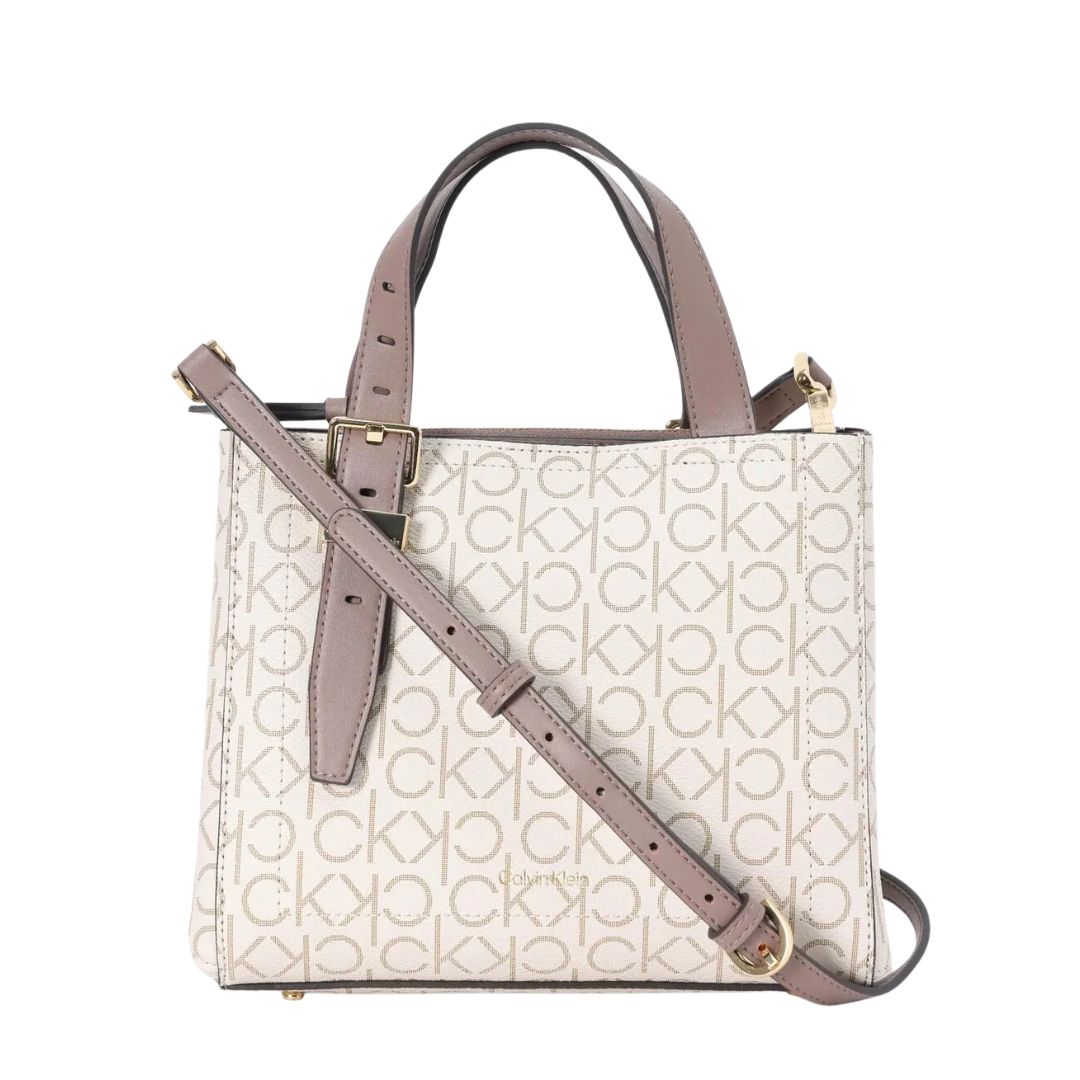 Calvin Klein CK Monogram Satchel with Crossbody Strap